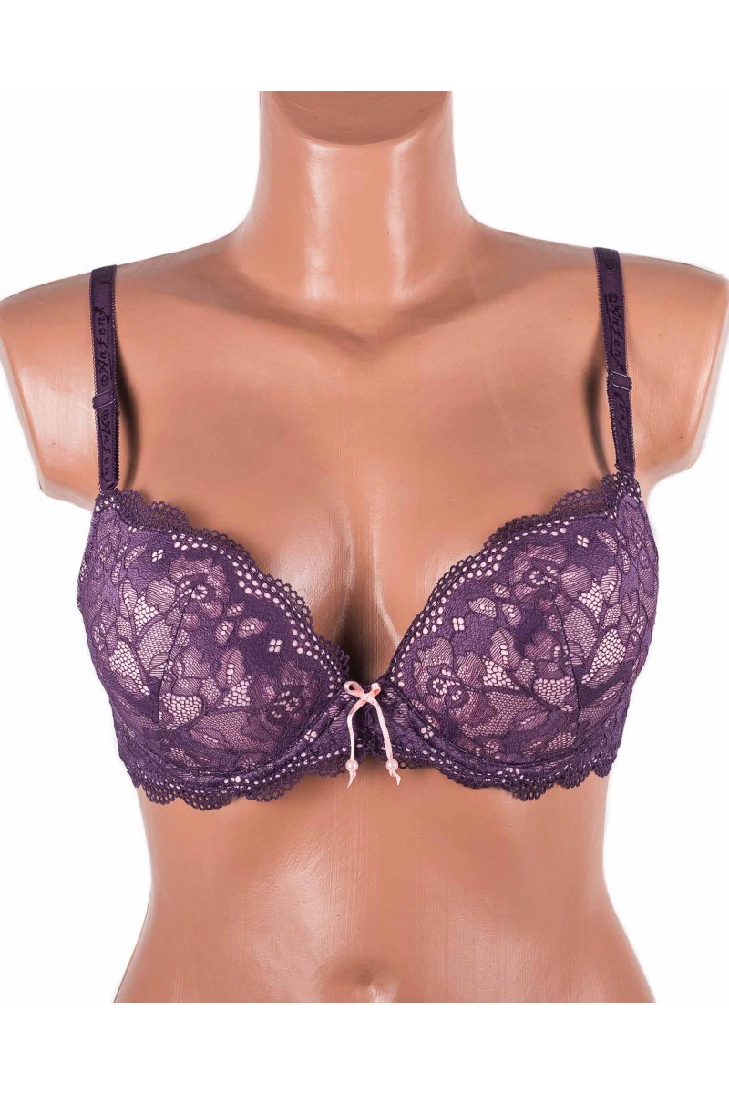 Бюстгальтер пуш ап з мереживною спинкою Anfen 2-013 фіолетовий 2-013-1