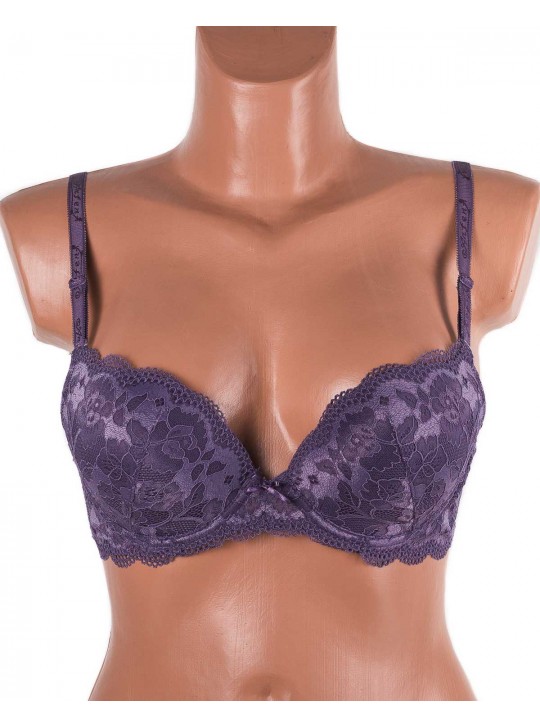 Бюстгальтер пуш ап з мереживною спинкою Anfen 2-013 мокко 2-013-2