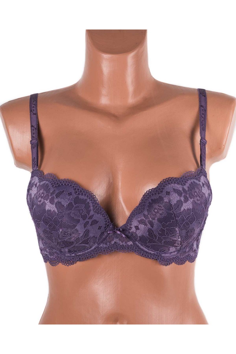 Бюстгальтер пуш ап з мереживною спинкою Anfen 2-013 мокко 2-013-2