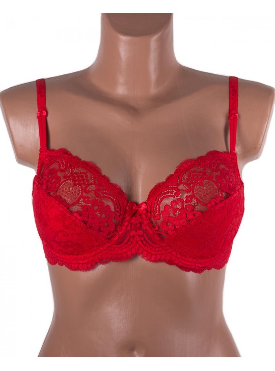 Бюстгальтер з мереживною спинкою Anfen 3-992 червоний 3-992-5