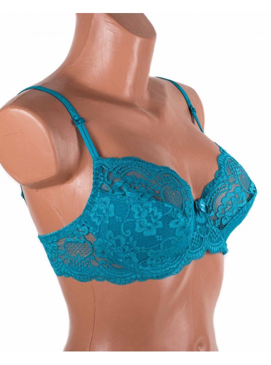 Бюстгальтер з мереживною спинкою Anfen 3-992 бірюзовий 3-992-6