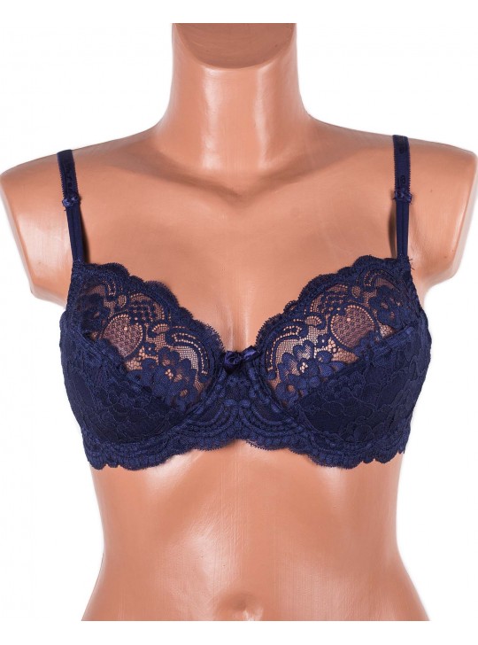Бюстгальтер з мереживною спинкою Anfen 3-992 синій 3-992-3