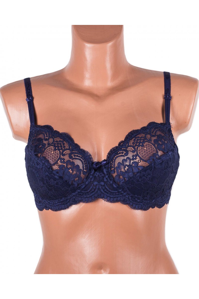 Бюстгальтер з мереживною спинкою Anfen 3-992 синій 3-992-3