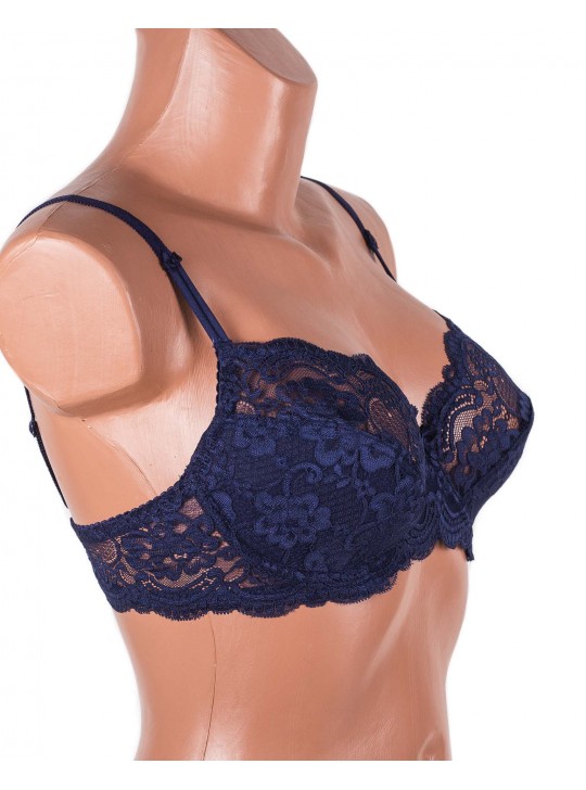 Бюстгальтер з мереживною спинкою Anfen 3-992 синій 3-992-3