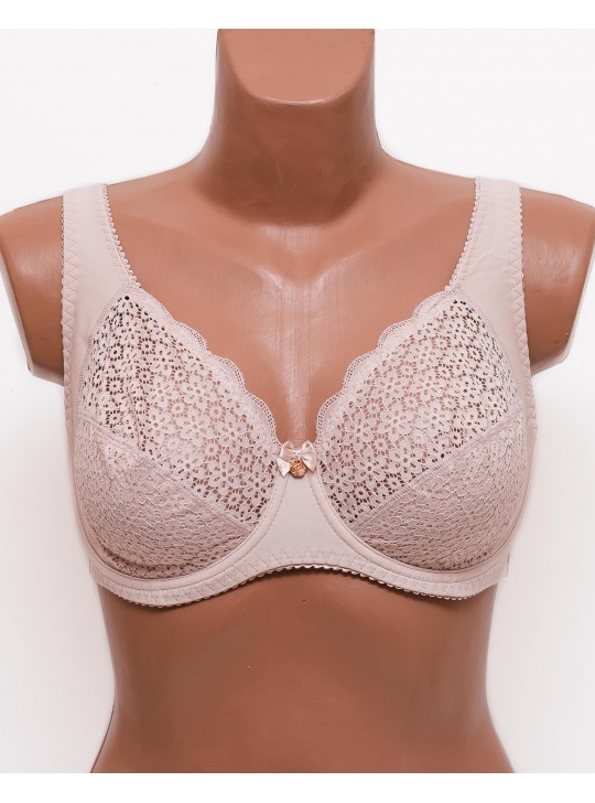 Бюстгальтер кружевной с мягкой чашкой Anfen 31-065 пудра 31-065-1