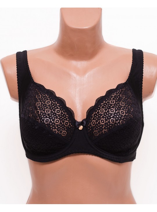 Бюстгальтер кружевной с мягкой чашкой Anfen 31-065 черный 31-065-3