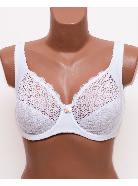 Бюстгальтер кружевной с мягкой чашкой Anfen 31-065 белый 31-065-2