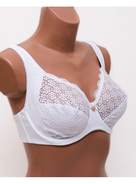 Бюстгальтер кружевной с мягкой чашкой Anfen 31-065 белый 31-065-2