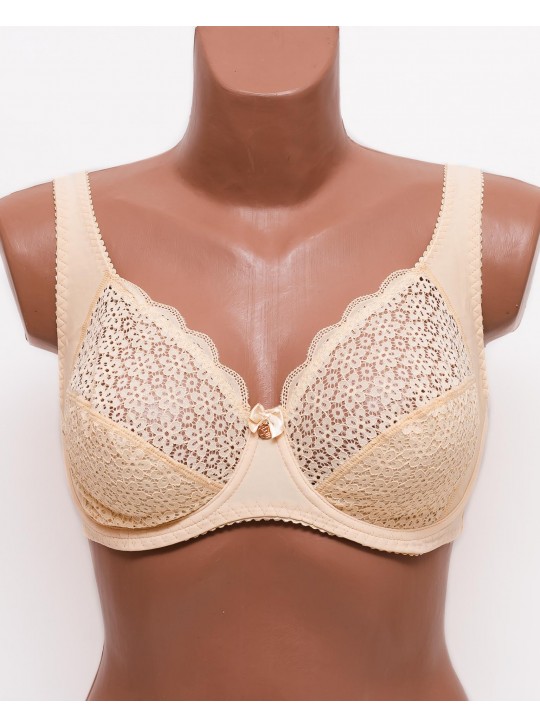 Бюстгальтер кружевной с мягкой чашкой Anfen 31-065 бежевый 31-065-5