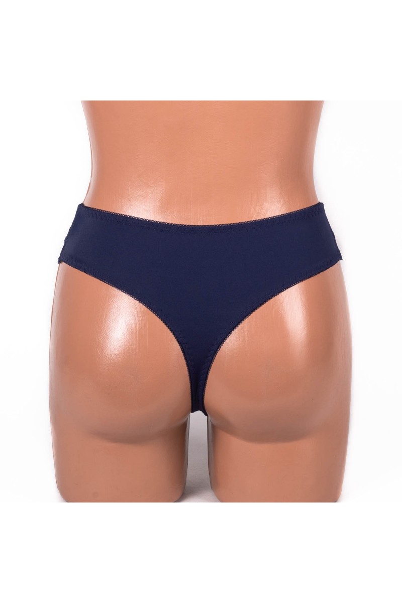 Трусики-стрінги мереживні мікрофібра Anfen 408-55 сині 4093-3