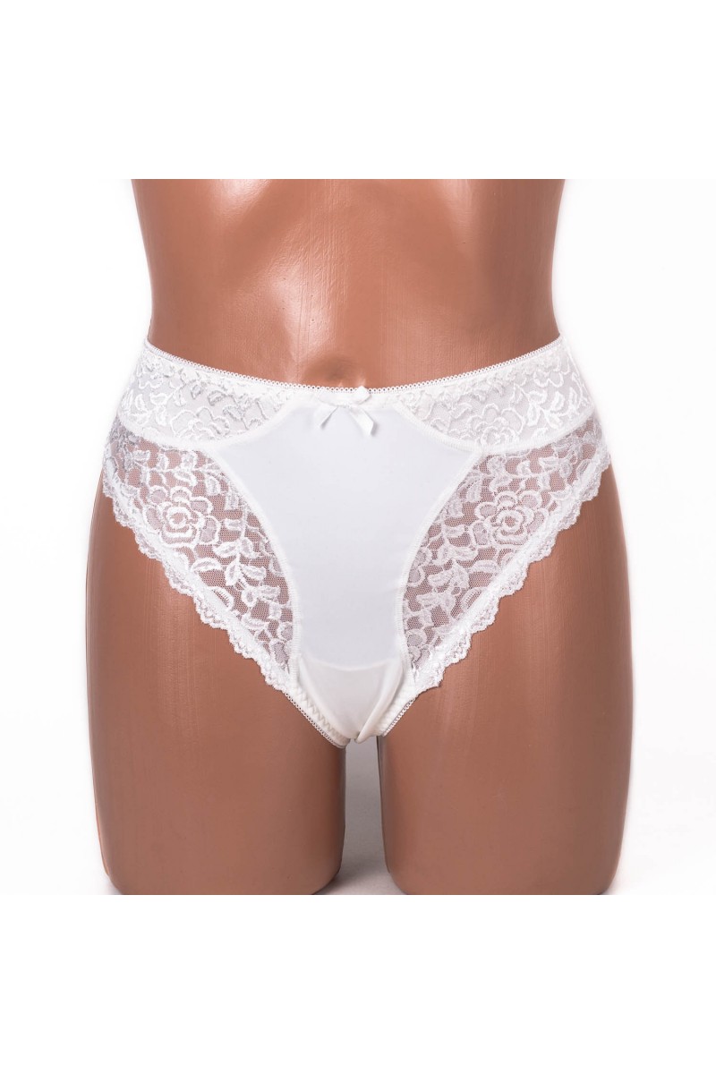 Трусики-стрінги мереживні мікрофібра Anfen 408-55 молочні 4093-2