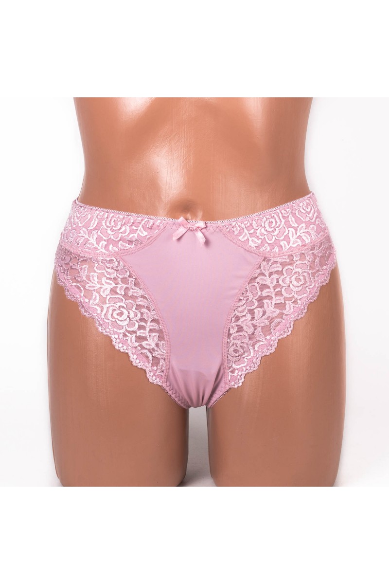 Трусики-стрінги мереживні мікрофібра Anfen 408-55 пудра 4093-7