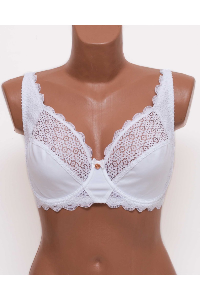 Бюстгальтер мереживний з м'якою чашкою Anfen 5-707 білий 5-707-3