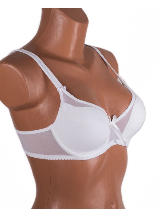 Бюстгальтер на тонкому поролоні з прозорою спинкою Anfen 5015 білий 5015-2