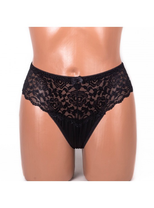 Трусики мереживні з мікрофіброю Anfen 708-33-1 чорні 4092-5