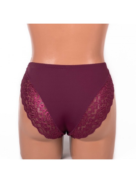 Трусики мереживні з мікрофіброю Anfen 708-33-1 марсала 4092-4