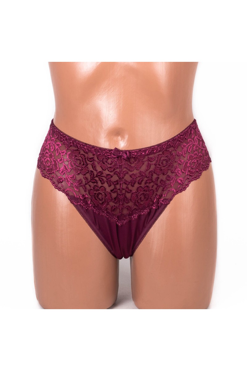 Трусики мереживні з мікрофіброю Anfen 708-33-1 марсала 4092-4