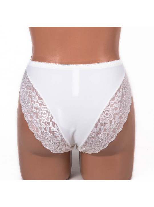 Трусики мереживні з мікрофіброю Anfen 708-33-1 молочні 4092-3