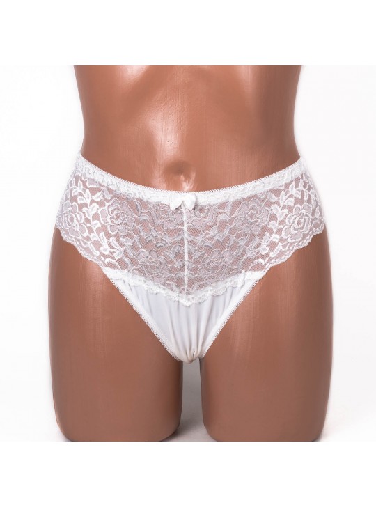 Трусики мереживні з мікрофіброю Anfen 708-33-1 молочні 4092-3