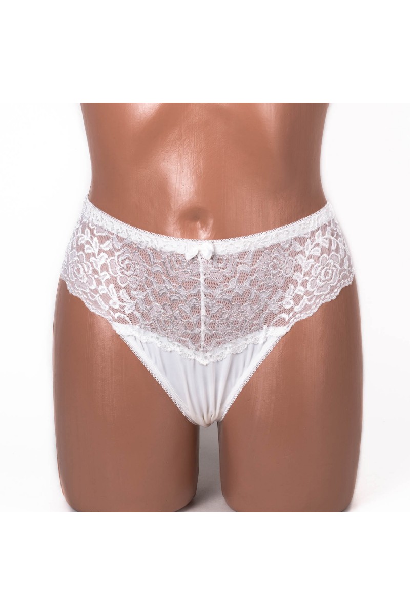 Трусики мереживні з мікрофіброю Anfen 708-33-1 молочні 4092-3