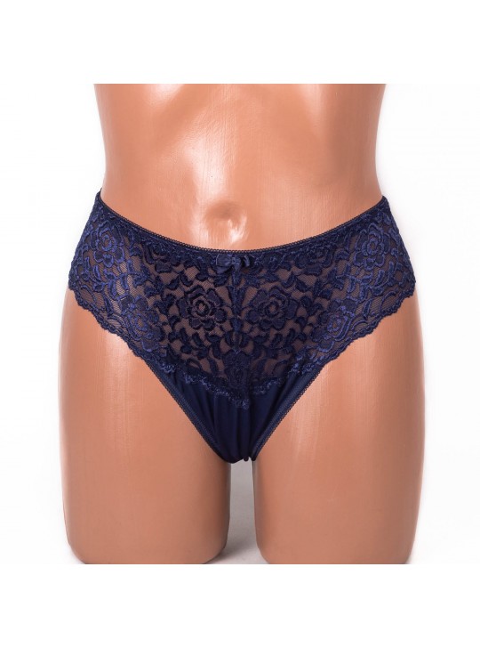 Трусики мереживні з мікрофіброю Anfen 708-33-1 сині 4092-1