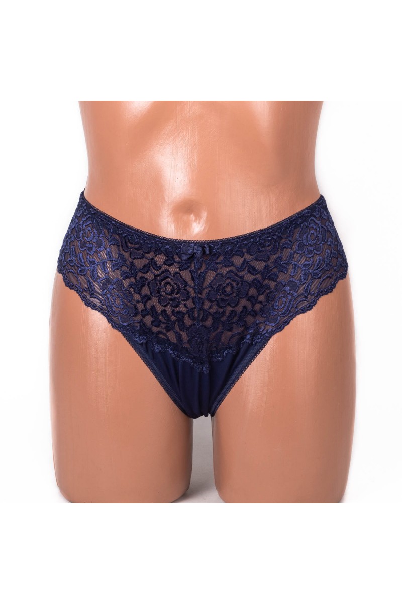 Трусики мереживні з мікрофіброю Anfen 708-33-1 сині 4092-1