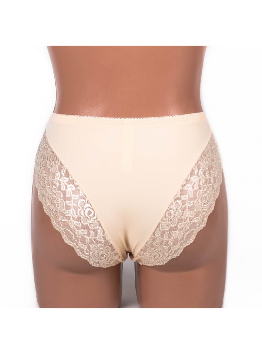 Трусики мереживні з мікрофіброю Anfen 708-33-1 бежеві 4092-7