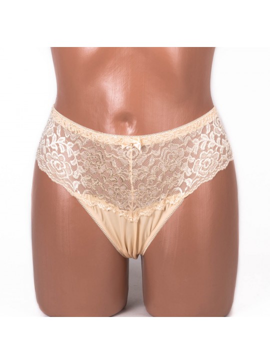 Трусики мереживні з мікрофіброю Anfen 708-33-1 бежеві 4092-7