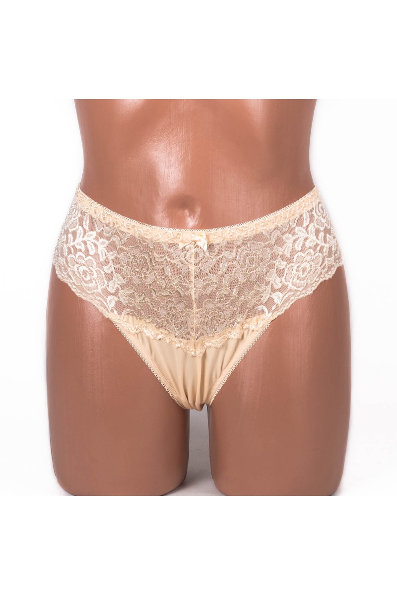 Трусики мереживні з мікрофіброю Anfen 708-33-1 бежеві 4092-7