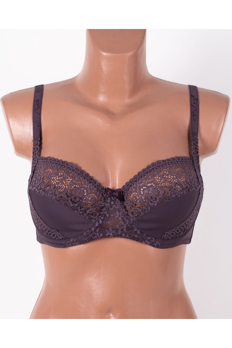 Бюстгальтер мереживний з м'якою чашкою Anfen 31-022 сірий 31-022-10