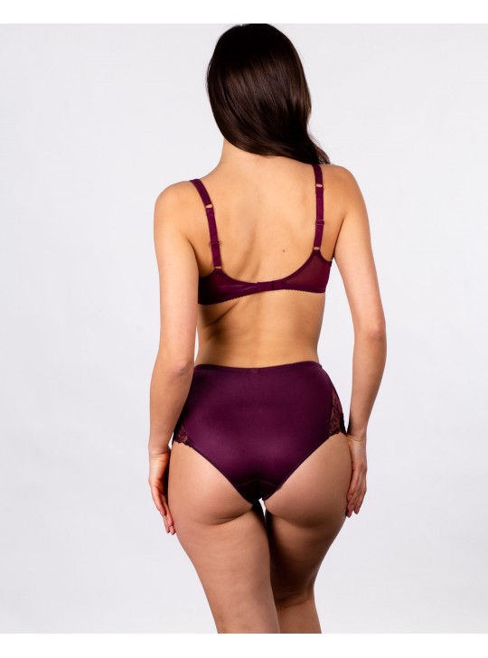 Бюстгальтер на тонкому поролоні з прозорою спинкою Anfen 5015 марсала 5015-1