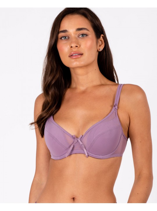 Бюстгальтер на тонкому поролоні з прозорою спинкою Anfen 5015 мокко 5015-3