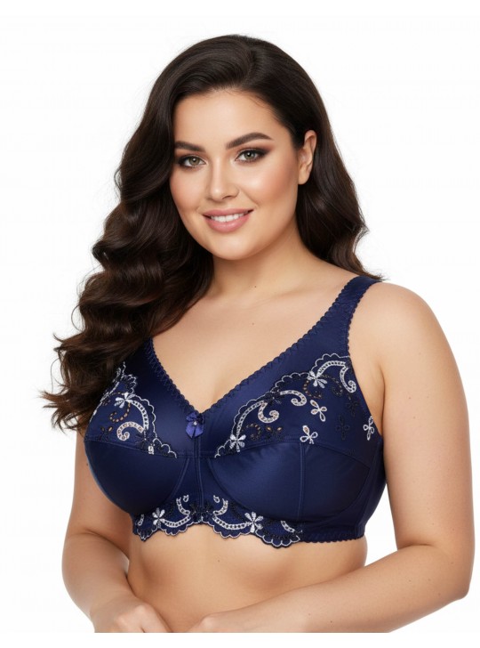 Бюстгальтер з вишивкою без кісточок Jeiccina 2669 синій 5258-3