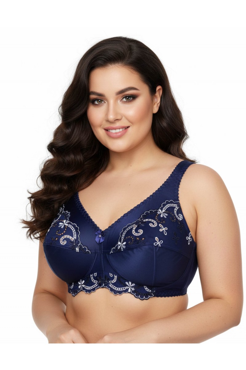 Бюстгальтер з вишивкою без кісточок Jeiccina 2669 синій 5258-3