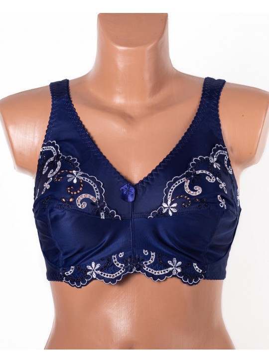 Бюстгальтер з вишивкою без кісточок Jeiccina 2669 синій 5258-3