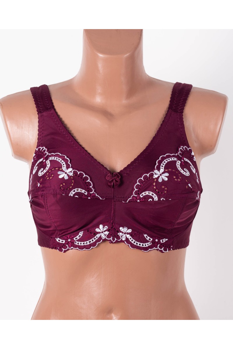 Бюстгальтер з вишивкою без кісточок Jeiccina 2669 марсала 5258-6