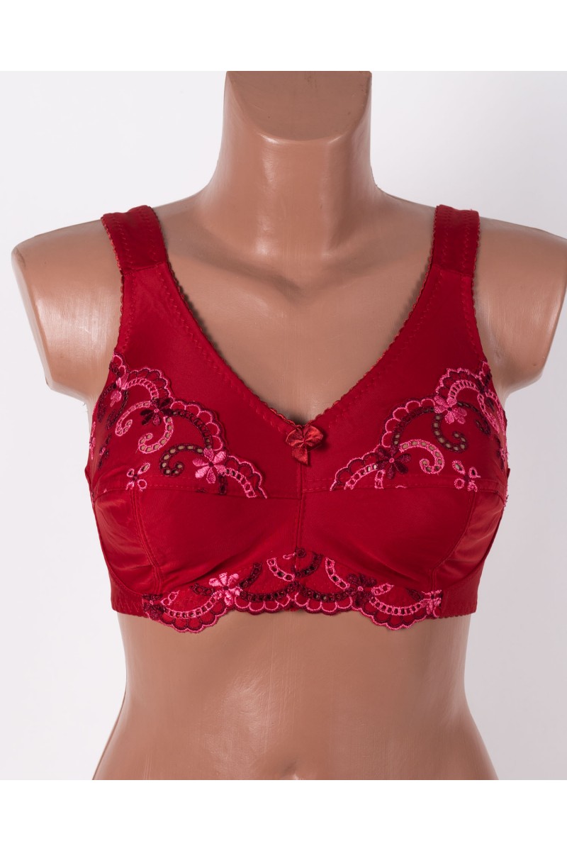 Бюстгальтер з вишивкою без кісточок Jeiccina 2669 бордовий 5258-7