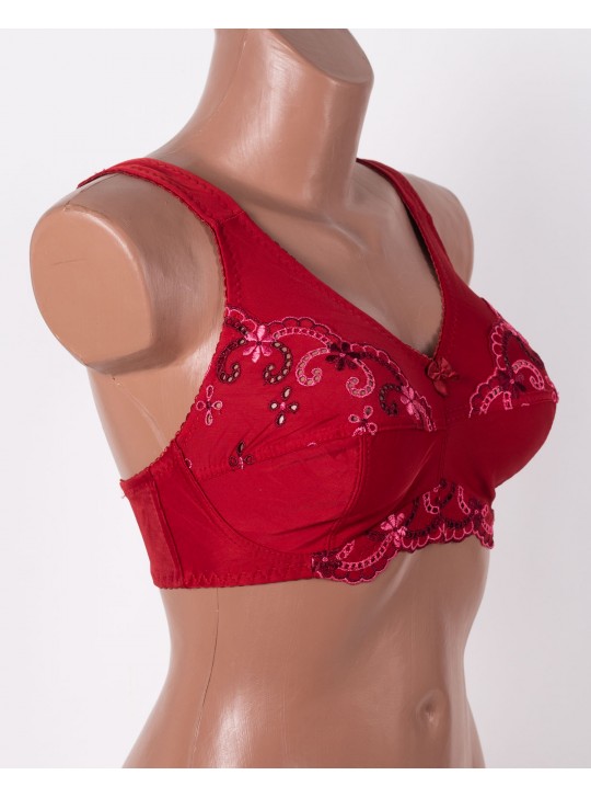 Бюстгальтер з вишивкою без кісточок Jeiccina 2669 бордовий 5258-7