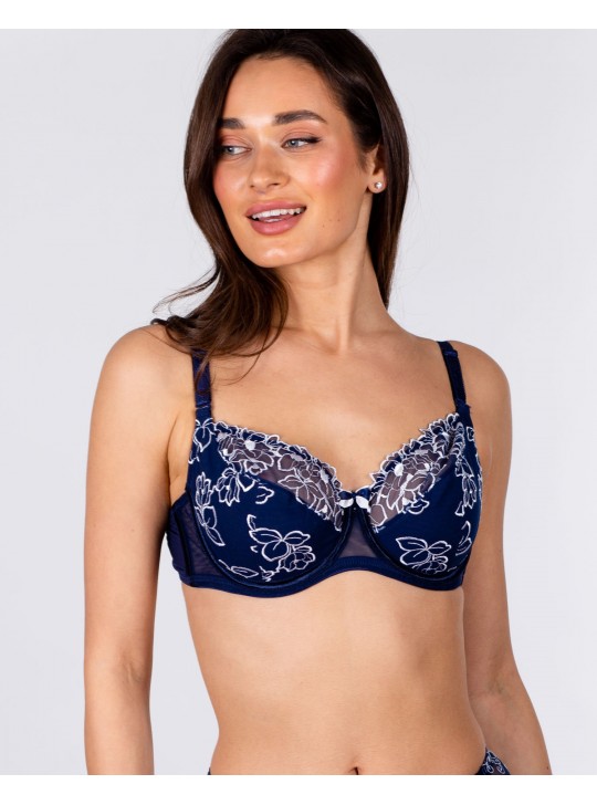 Бюстгальтер з вишивкою Lanny mode 11150 синій 11150-5