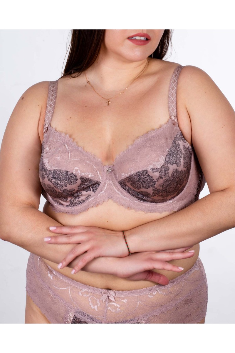 Бюстгальтер без поролона  з принтом Lanny mode 11239 капучино 11239-6