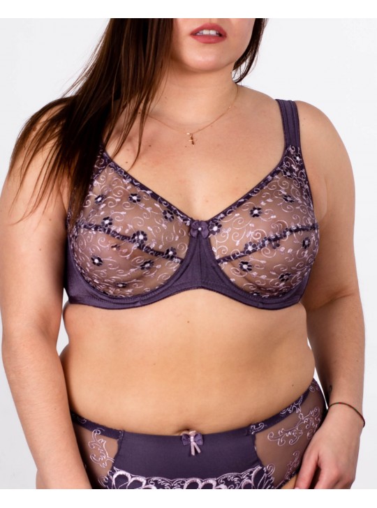 Бюстгальтер з прозорою чашкою Lanny mode 11245 мокко 11245-1