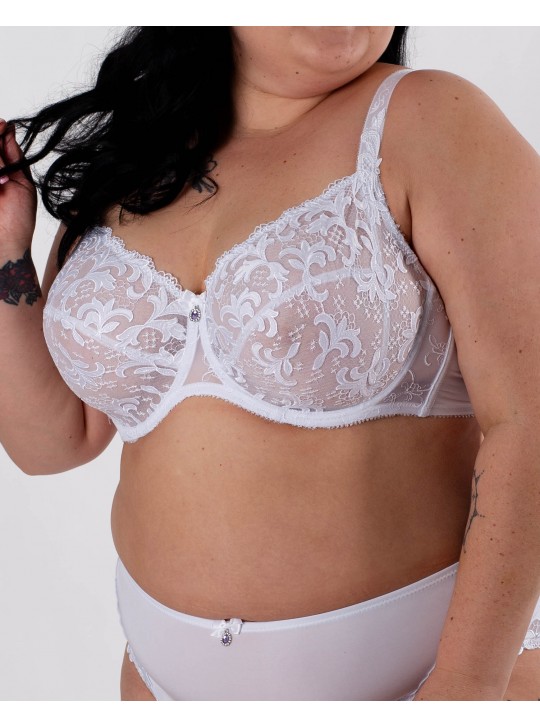 Бюстгальтер з вишивкою Lanny mode 11294 білий 11294-1