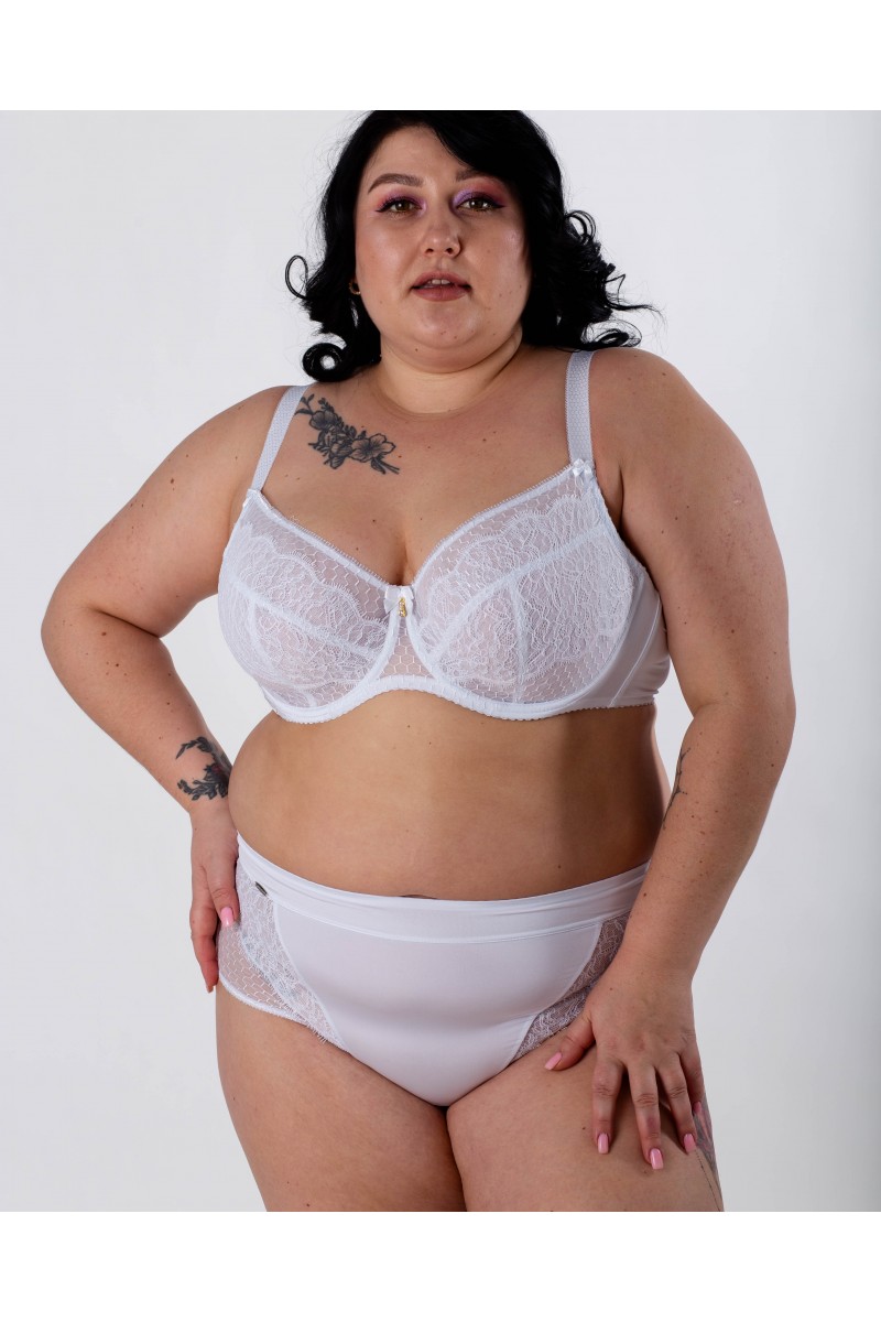 Бюстгальтер з мереживом та вишивкою Lanny mode 11347 білий 11347-3
