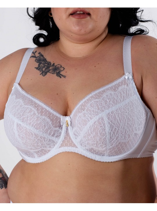 Бюстгальтер з мереживом та вишивкою Lanny mode 11347 білий 11347-3