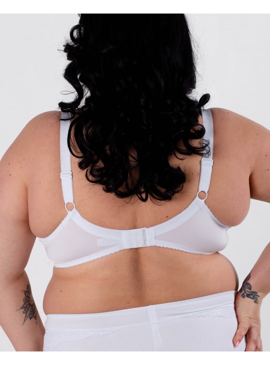 Бюстгальтер з мереживом та вишивкою Lanny mode 11347 білий 11347-3