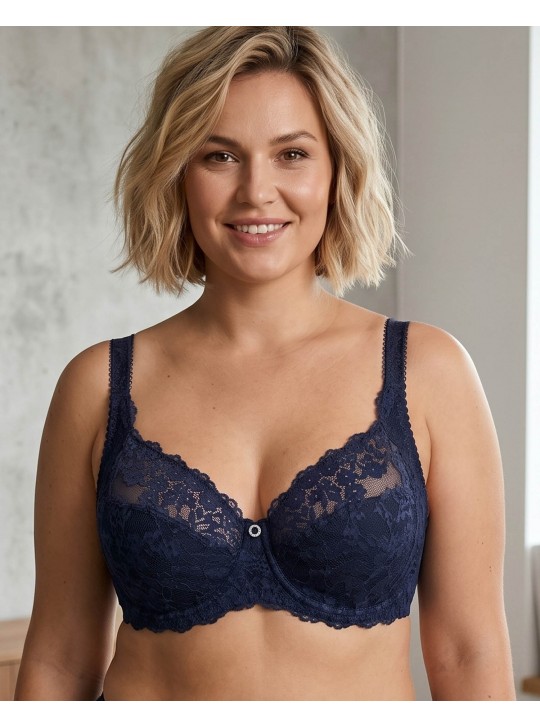 Бюстгальтер Lanny mode мереживний 11399 темно-синій 11399-7