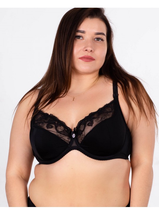 Бюстгальтер з вишивкою Lanny mode 11528 чорний 11528-8