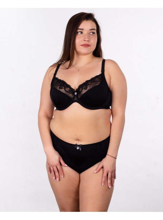Бюстгальтер з вишивкою Lanny mode 11528 чорний 11528-8