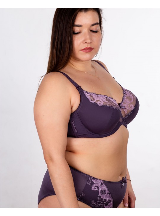 Бюстгальтер з вишивкою Lanny mode 11528 мокко 11528-6