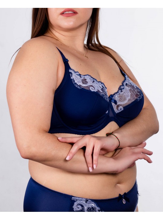 Бюстгальтер з вишивкою Lanny mode 11528 синій 11528-5